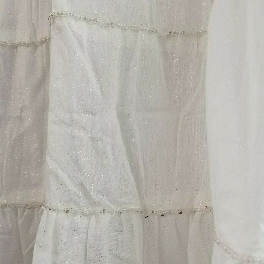 CYNTHIA VINCENT // boho peasant silver beaded tiered maxi skirt - Picture 15 of 16